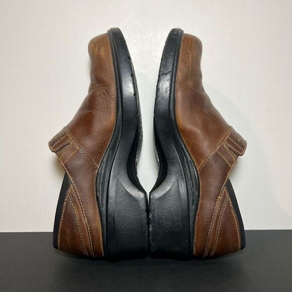 Womens ARIAT Santa Cruz Brown Mocha Leather Slip On Clogs / Size 7.5 Medium - Picture 6 of 8